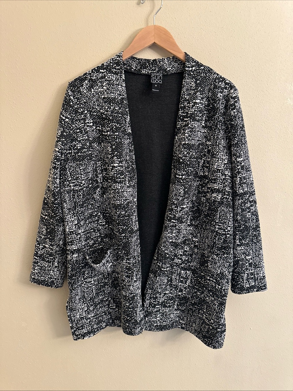 Clara Sun Woo Cardigan Women's M Open front Career Office Business Black